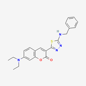 molecular formula C22H22N4O2S B4636770 3-[5-(Benzylamino)-1,3,4-thiadiazol-2-yl]-7-(diethylamino)chromen-2-one 