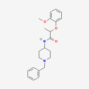 molecular formula C22H28N2O3 B4636781 N-(1-benzylpiperidin-4-yl)-2-(2-methoxyphenoxy)propanamide 