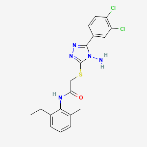 2-[[4-amino-5-(3,4-dichlorophenyl)-1,2,4-triazol-3-yl]sulfanyl]-N-(2-ethyl-6-methylphenyl)acetamide