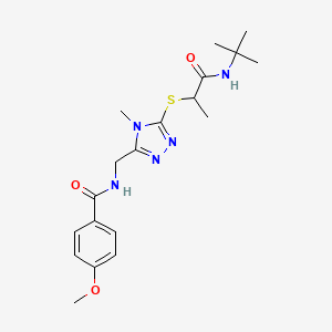 N-[(5-{[1-(tert-butylamino)-1-oxopropan-2-yl]sulfanyl}-4-methyl-4H-1,2,4-triazol-3-yl)methyl]-4-methoxybenzamide