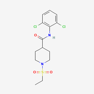 molecular formula C14H18Cl2N2O3S B4636821 N-(2,6-dichlorophenyl)-1-(ethylsulfonyl)piperidine-4-carboxamide 