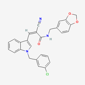 N-(1,3-benzodioxol-5-ylmethyl)-3-[1-(3-chlorobenzyl)-1H-indol-3-yl]-2-cyanoacrylamide