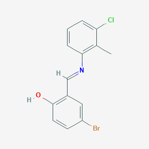 molecular formula C14H11BrClNO B463684 4-Bromo-2-{[(3-chloro-2-methylphenyl)imino]methyl}phenol 