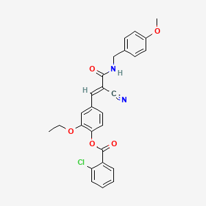 molecular formula C27H23ClN2O5 B4636853 4-{2-cyano-3-[(4-methoxybenzyl)amino]-3-oxo-1-propen-1-yl}-2-ethoxyphenyl 2-chlorobenzoate 