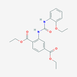 molecular formula C21H24N2O6 B4636854 DIETHYL 2-{[(2-ETHOXYANILINO)CARBONYL]AMINO}TEREPHTHALATE 