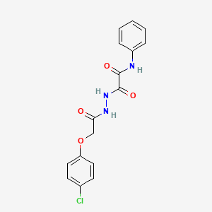 molecular formula C16H14ClN3O4 B4636889 2-[2-[2-(4-chlorophenoxy)acetyl]hydrazinyl]-2-oxo-N-phenylacetamide 