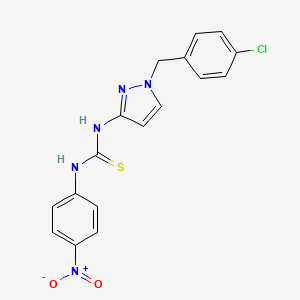 molecular formula C17H14ClN5O2S B4636910 N-[1-(4-chlorobenzyl)-1H-pyrazol-3-yl]-N'-(4-nitrophenyl)thiourea 