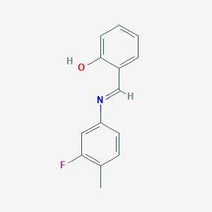 molecular formula C14H12FNO B463692 2-{[(3-氟-4-甲基苯基)亚氨基]甲基}苯酚 CAS No. 303769-10-0