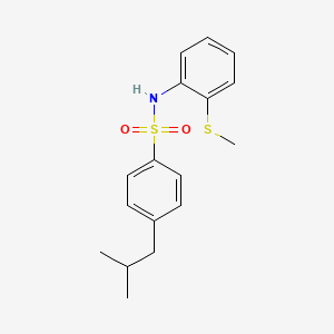 molecular formula C17H21NO2S2 B4636920 4-(2-methylpropyl)-N-[2-(methylsulfanyl)phenyl]benzene-1-sulfonamide 