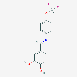 molecular formula C15H12F3NO3 B463695 2-Methoxy-4-({[4-(trifluoromethoxy)phenyl]imino}methyl)phenol 