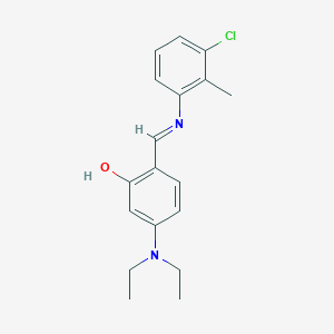 molecular formula C18H21ClN2O B463697 2-{[(3-Chloro-2-methylphenyl)imino]methyl}-5-(diethylamino)phenol 