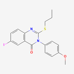 molecular formula C18H17IN2O2S B4636974 6-iodo-3-(4-methoxyphenyl)-2-(propylthio)-4(3H)-quinazolinone 