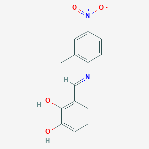 molecular formula C14H12N2O4 B463700 3-[({4-Nitro-2-methylphenyl}imino)methyl]-1,2-benzenediol 