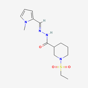 molecular formula C14H22N4O3S B4637021 1-(ethylsulfonyl)-N'-[(E)-(1-methyl-1H-pyrrol-2-yl)methylidene]piperidine-3-carbohydrazide 