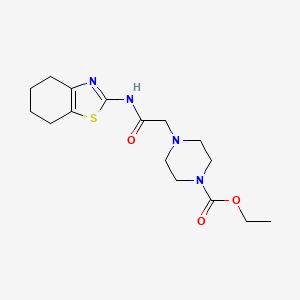 ethyl 4-[2-oxo-2-(4,5,6,7-tetrahydro-1,3-benzothiazol-2-ylamino)ethyl]-1-piperazinecarboxylate