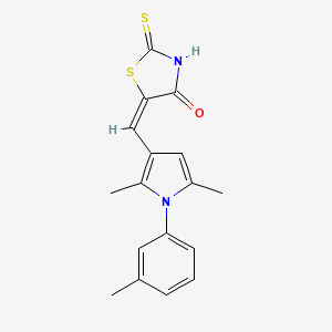 molecular formula C17H16N2OS2 B4637037 (5E)-5-{[2,5-dimethyl-1-(3-methylphenyl)-1H-pyrrol-3-yl]methylidene}-2-thioxo-1,3-thiazolidin-4-one 