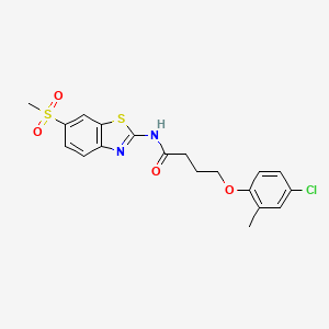 molecular formula C19H19ClN2O4S2 B4637048 4-(4-Chloro-2-methylphenoxy)-N-(6-methanesulfonyl-1,3-benzothiazol-2-YL)butanamide 