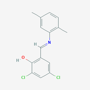molecular formula C15H13Cl2NO B463705 2,4-Dichloro-6-{[(2,5-dimethylphenyl)imino]methyl}phenol 