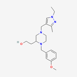 2-[4-[(1-ethyl-3-methyl-1H-pyrazol-4-yl)methyl]-1-(3-methoxybenzyl)-2-piperazinyl]ethanol