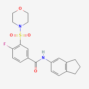 N-(2,3-dihydro-1H-inden-5-yl)-4-fluoro-3-(4-morpholinylsulfonyl)benzamide