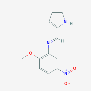 molecular formula C12H11N3O3 B463707 2-[({5-nitro-2-methoxyphenyl}imino)methyl]-1H-pyrrole 