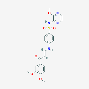 molecular formula C22H22N4O6S B4637085 4-{[(1E)-3-(3,4-DIMETHOXYPHENYL)-3-OXOPROP-1-EN-1-YL]AMINO}-N-(3-METHOXYPYRAZIN-2-YL)BENZENE-1-SULFONAMIDE 