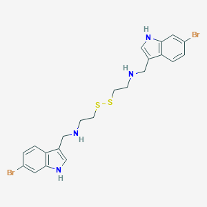 B046371 N-[(6-bromo-1H-indol-3-yl)methyl]-2-[2-[(6-bromo-1H-indol-3-yl)methylamino]ethyldisulfanyl]ethanamine CAS No. 112663-94-2