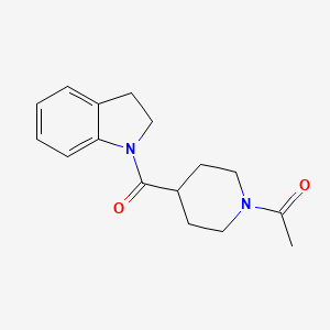 molecular formula C16H20N2O2 B4637114 1-[4-(2,3-DIHYDRO-1H-INDOL-1-YLCARBONYL)PIPERIDINO]-1-ETHANONE 