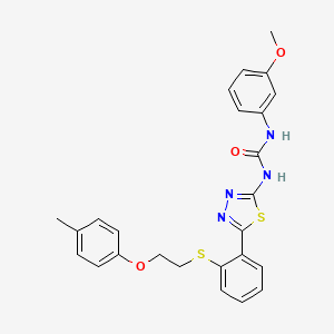 1-(3-Methoxyphenyl)-3-[5-[2-[2-(4-methylphenoxy)ethylsulfanyl]phenyl]-1,3,4-thiadiazol-2-yl]urea