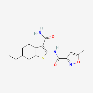 N-(3-carbamoyl-6-ethyl-4,5,6,7-tetrahydro-1-benzothiophen-2-yl)-5-methyl-1,2-oxazole-3-carboxamide