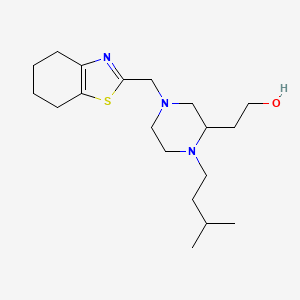 molecular formula C19H33N3OS B4637135 2-[1-(3-methylbutyl)-4-(4,5,6,7-tetrahydro-1,3-benzothiazol-2-ylmethyl)-2-piperazinyl]ethanol 