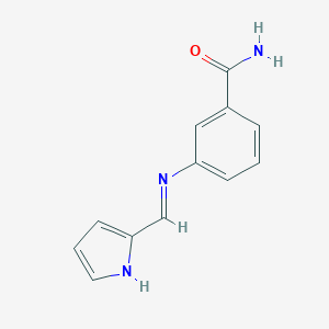 molecular formula C12H11N3O B463717 3-[(1H-pyrrol-2-ylmethylene)amino]benzamide CAS No. 303770-63-0