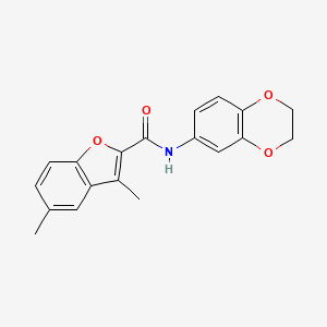 molecular formula C19H17NO4 B4637170 N-(2,3-dihydro-1,4-benzodioxin-6-yl)-3,5-dimethyl-1-benzofuran-2-carboxamide 