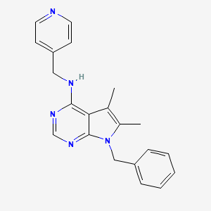 N-(7-BENZYL-5,6-DIMETHYL-7H-PYRROLO[2,3-D]PYRIMIDIN-4-YL)-N-(4-PYRIDYLMETHYL)AMINE