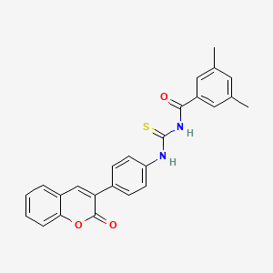 3,5-dimethyl-N-({[4-(2-oxo-2H-chromen-3-yl)phenyl]amino}carbonothioyl)benzamide