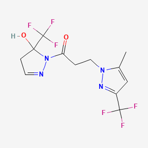 1-[5-HYDROXY-5-(TRIFLUOROMETHYL)-4,5-DIHYDRO-1H-PYRAZOL-1-YL]-3-[5-METHYL-3-(TRIFLUOROMETHYL)-1H-PYRAZOL-1-YL]-1-PROPANONE