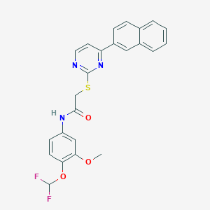 molecular formula C24H19F2N3O3S B4637275 N~1~-[4-(DIFLUOROMETHOXY)-3-METHOXYPHENYL]-2-{[4-(2-NAPHTHYL)-2-PYRIMIDINYL]SULFANYL}ACETAMIDE 