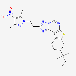 2-[2-(3,5-DIMETHYL-4-NITRO-1H-PYRAZOL-1-YL)ETHYL]-9-(TERT-PENTYL)-8,9,10,11-TETRAHYDRO[1]BENZOTHIENO[3,2-E][1,2,4]TRIAZOLO[1,5-C]PYRIMIDINE