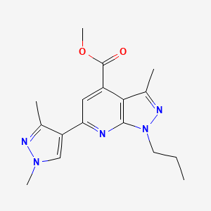 methyl 6-(1,3-dimethyl-1H-pyrazol-4-yl)-3-methyl-1-propyl-1H-pyrazolo[3,4-b]pyridine-4-carboxylate