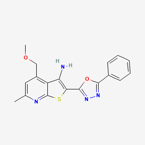 4-(methoxymethyl)-6-methyl-2-(5-phenyl-1,3,4-oxadiazol-2-yl)thieno[2,3-b]pyridin-3-amine