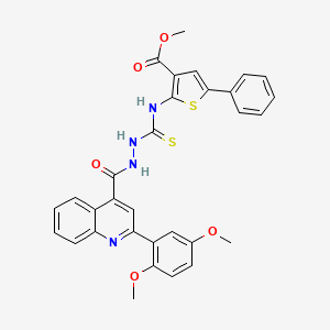 methyl 2-{[(2-{[2-(2,5-dimethoxyphenyl)-4-quinolinyl]carbonyl}hydrazino)carbonothioyl]amino}-5-phenyl-3-thiophenecarboxylate