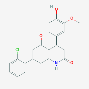 7-(2-CHLOROPHENYL)-4-(4-HYDROXY-3-METHOXYPHENYL)-1,2,3,4,5,6,7,8-OCTAHYDROQUINOLINE-2,5-DIONE