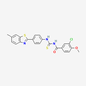 3-chloro-4-methoxy-N-({[4-(6-methyl-1,3-benzothiazol-2-yl)phenyl]amino}carbonothioyl)benzamide