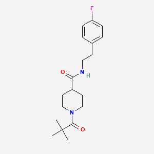 molecular formula C19H27FN2O2 B4637433 1-(2,2-dimethylpropanoyl)-N-[2-(4-fluorophenyl)ethyl]piperidine-4-carboxamide 