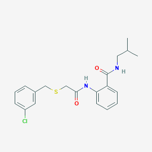 2-[[2-[(3-chlorophenyl)methylsulfanyl]acetyl]amino]-N-(2-methylpropyl)benzamide