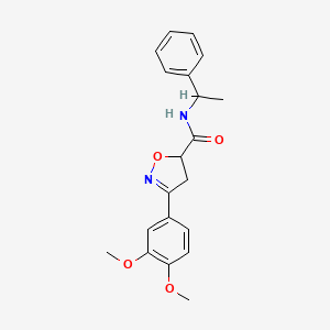 3-(3,4-dimethoxyphenyl)-N-(1-phenylethyl)-4,5-dihydro-5-isoxazolecarboxamide