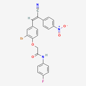 2-{2-bromo-4-[(E)-2-cyano-2-(4-nitrophenyl)ethenyl]phenoxy}-N-(4-fluorophenyl)acetamide