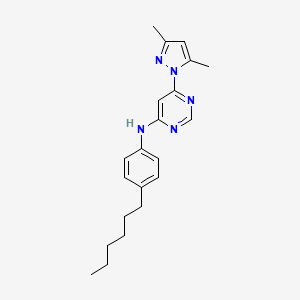 molecular formula C21H27N5 B4637498 6-(3,5-dimethylpyrazol-1-yl)-N-(4-hexylphenyl)pyrimidin-4-amine 