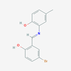 molecular formula C14H12BrNO2 B463750 4-Bromo-2-{[(2-hydroxy-5-methylphenyl)imino]methyl}phenol 