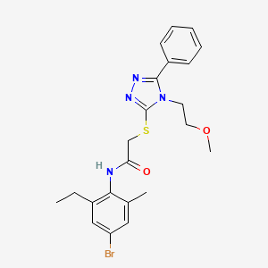 N-(4-bromo-2-ethyl-6-methylphenyl)-2-{[4-(2-methoxyethyl)-5-phenyl-4H-1,2,4-triazol-3-yl]thio}acetamide